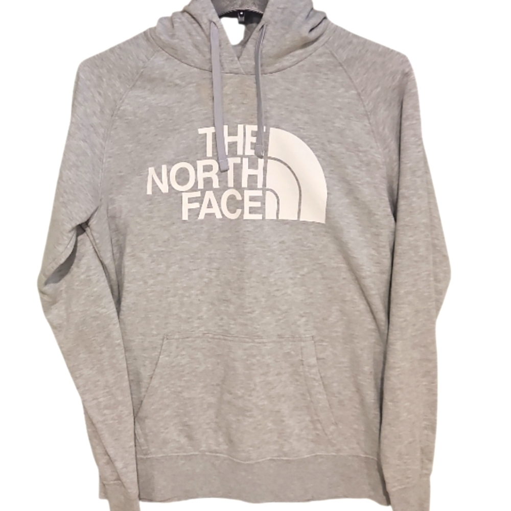 THE NORTH FACE Women's Heather Grey Pullover Hooded Sweatshirt Medium.